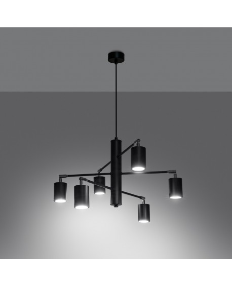 Żyrandol LEMMI 6 czarny Sollux SL.1207