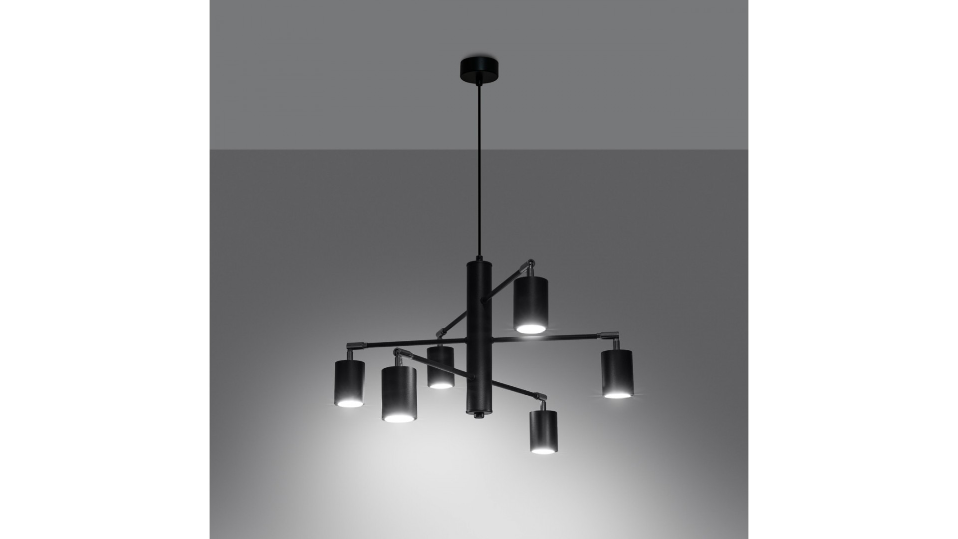 Żyrandol LEMMI 6 czarny Sollux SL.1207