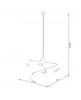 Żyrandol LEMMI 6 czarny Sollux SL.1207