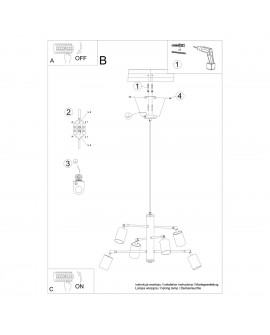 Żyrandol LEMMI 6 czarny Sollux SL.1207