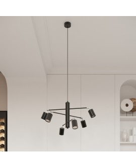 Żyrandol LEMMI 6 czarny Sollux SL.1207