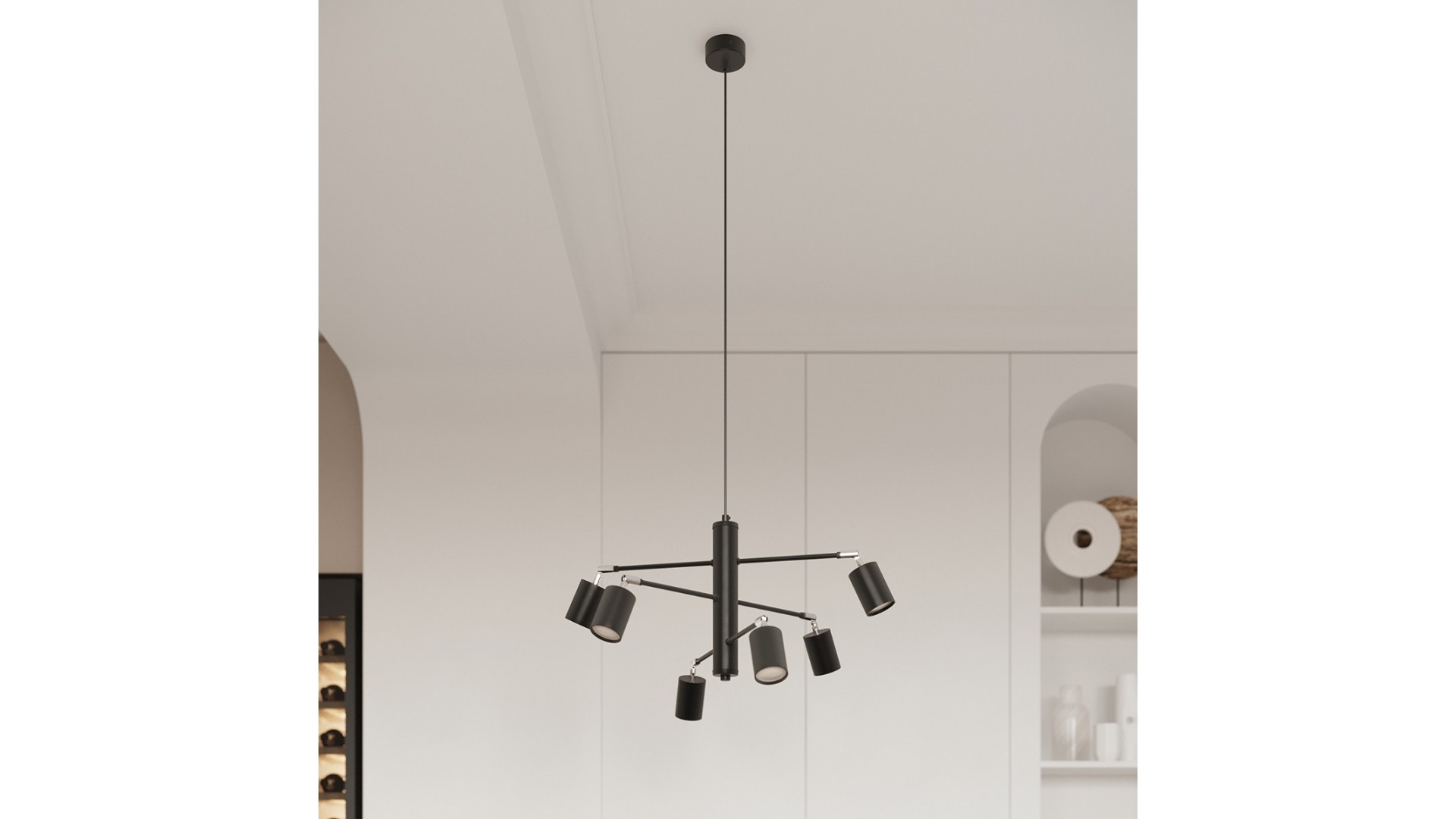 Żyrandol LEMMI 6 czarny Sollux SL.1207