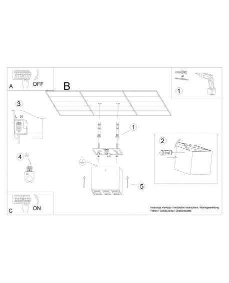 Plafon OZZY czarny LED Sollux SL.1211