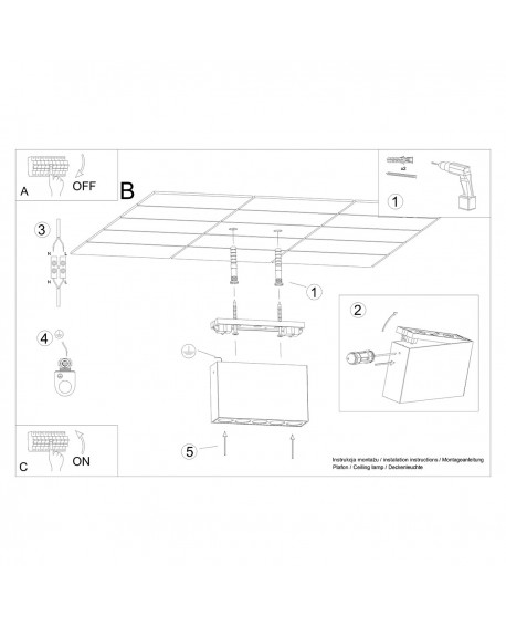 Plafon SOLE czarny LED Sollux SL.1212
