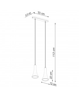 Lampa wisząca REA 2 beton Sollux SL.1224