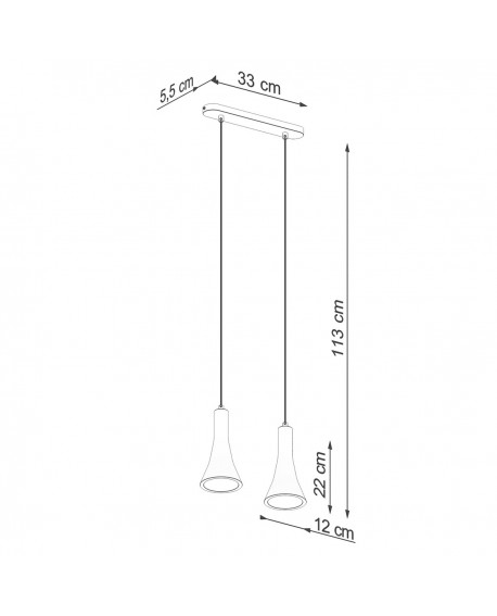 Lampa wisząca REA 2 beton Sollux SL.1224