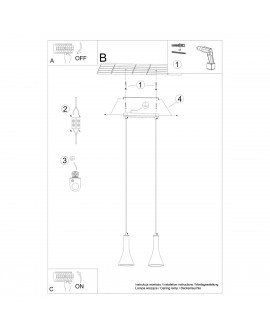 Lampa wisząca REA 2 beton Sollux SL.1224