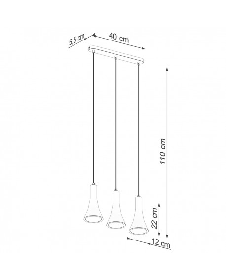 Lampa wisząca REA 3L beton Sollux SL.1225