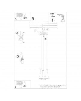 Lampa wisząca REA 3P beton Sollux SL.1226