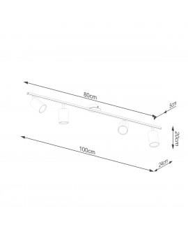 Plafon LEMMI 4L biały Sollux SL.1227