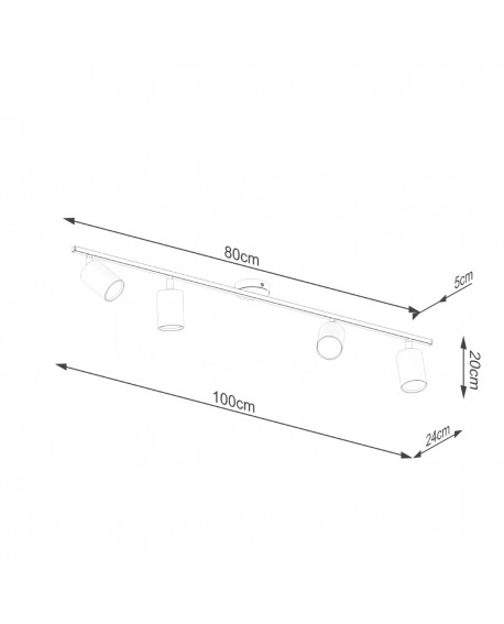 Plafon LEMMI 4L biały Sollux SL.1227