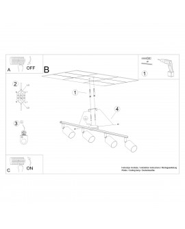 Plafon LEMMI 4L biały Sollux SL.1227