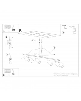 Plafon LEMMI 6L biały Sollux SL.1228
