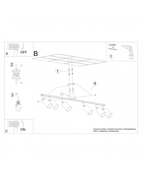 Plafon LEMMI 6L biały Sollux SL.1228