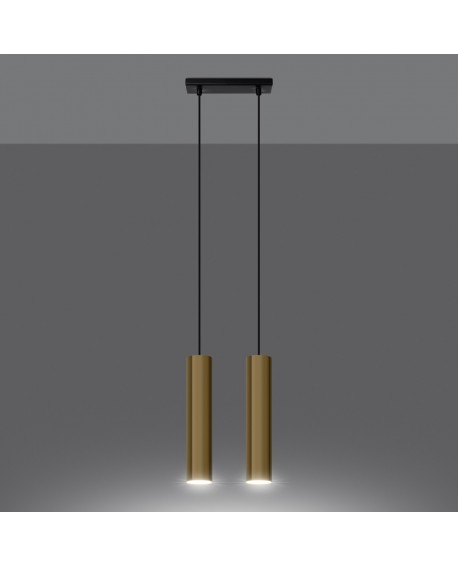 Lampa Wisząca LAGOS 2 złoty połysk Sollux SL.1241
