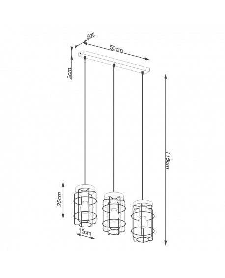 Lampa wisząca GOTTO 3L Sollux SL.1264