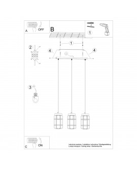 Lampa wisząca GOTTO 3L Sollux SL.1264