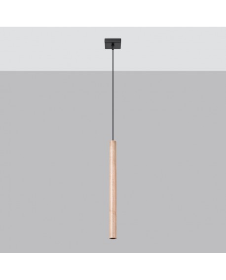Lampa wisząca PASTELO 1 drewno Sollux SL.1266