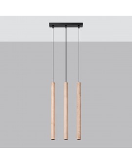 Lampa wisząca PASTELO 3L drewno Sollux SL.1267