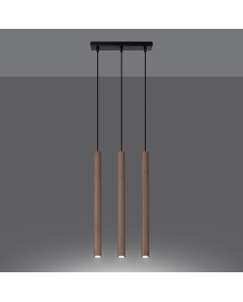 Lampa wisząca PASTELO 3L drewno Sollux SL.1267