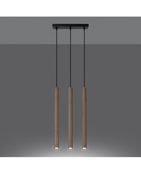 Lampa wisząca PASTELO 3L drewno Sollux SL.1267