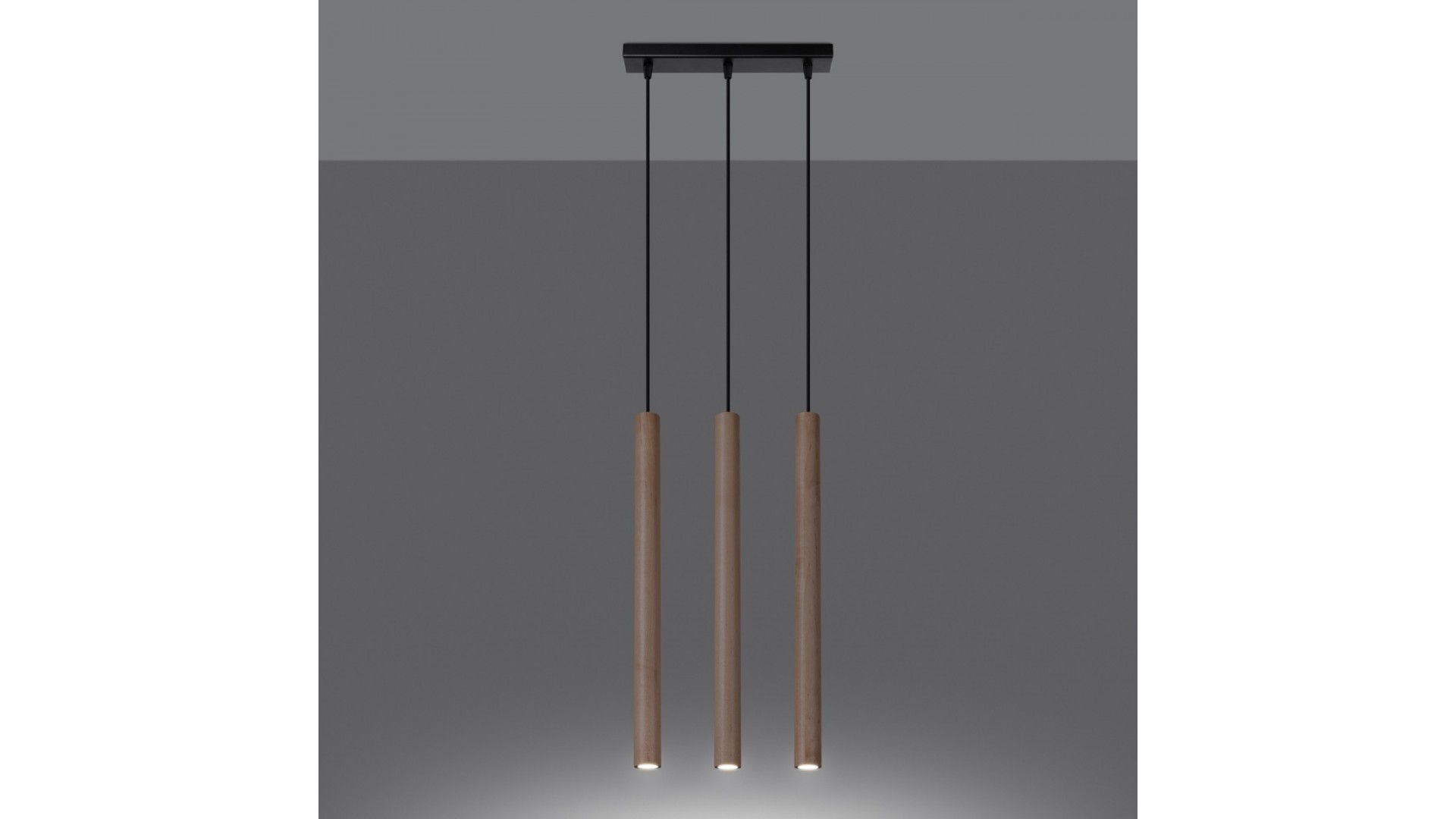 Lampa wisząca PASTELO 3L drewno Sollux SL.1267
