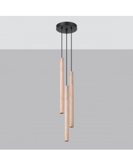 Lampa wisząca PASTELO 3P drewno Sollux SL.1268