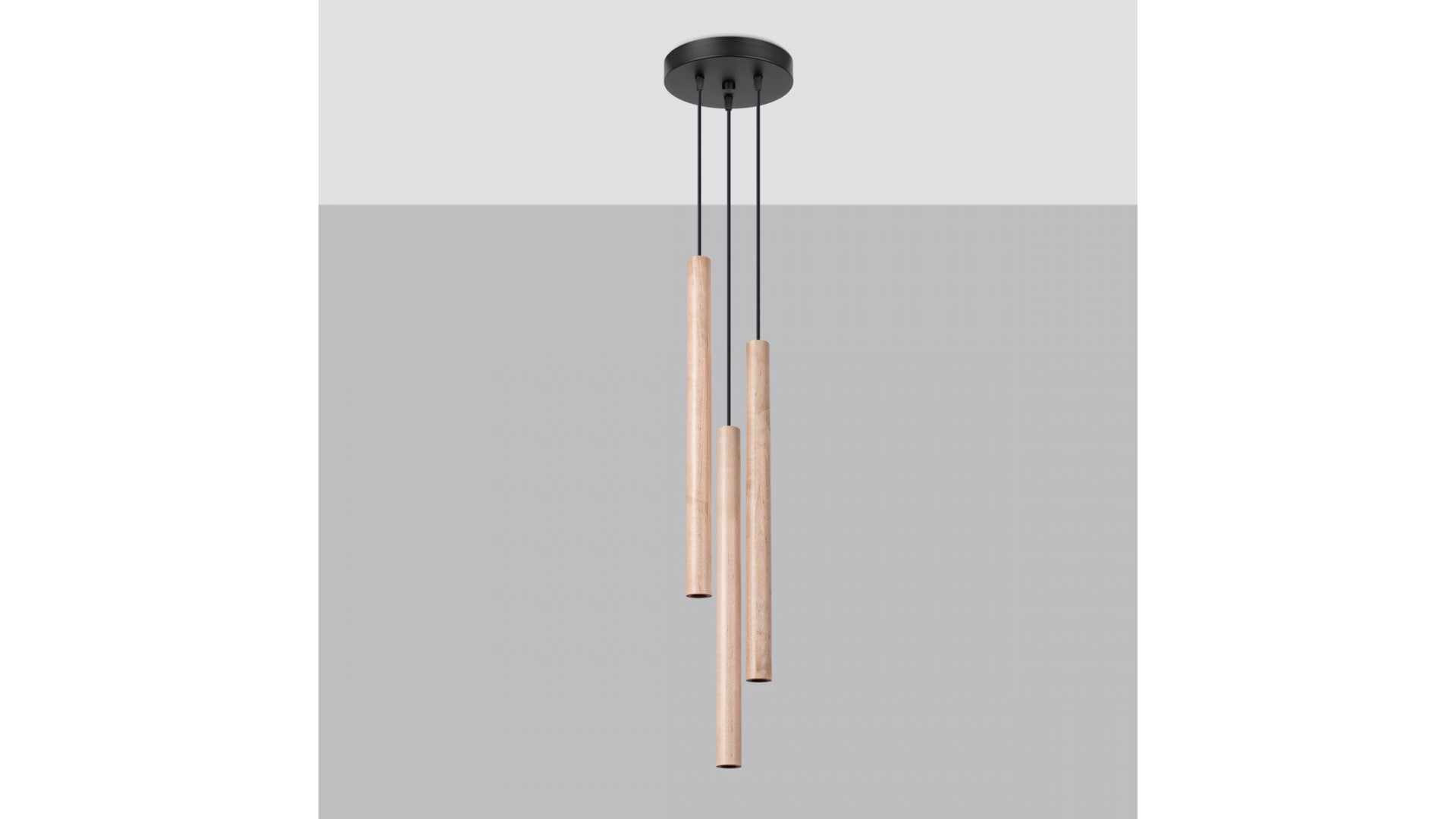 Lampa wisząca PASTELO 3P drewno Sollux SL.1268
