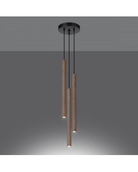 Lampa wisząca PASTELO 3P drewno Sollux SL.1268
