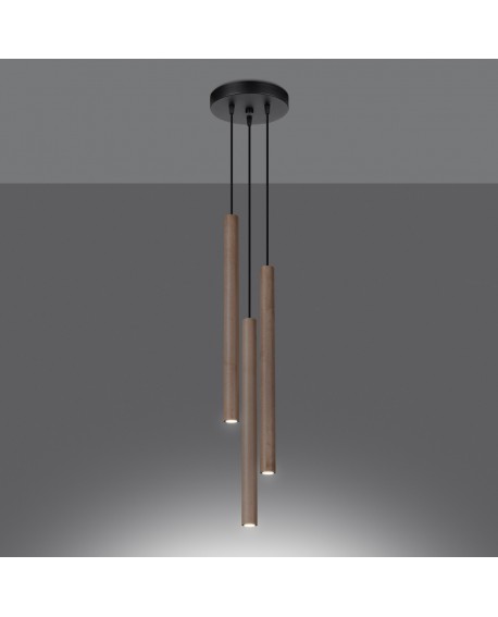 Lampa wisząca PASTELO 3P drewno Sollux SL.1268