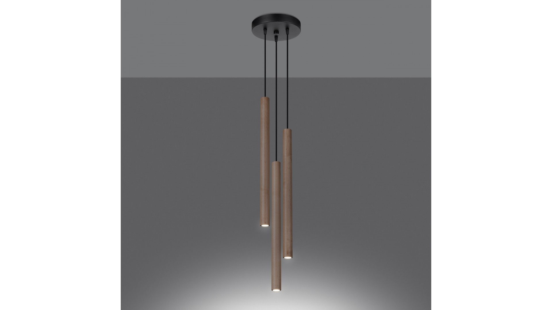 Lampa wisząca PASTELO 3P drewno Sollux SL.1268