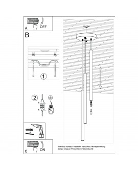 Lampa wisząca PASTELO 3P drewno Sollux SL.1268