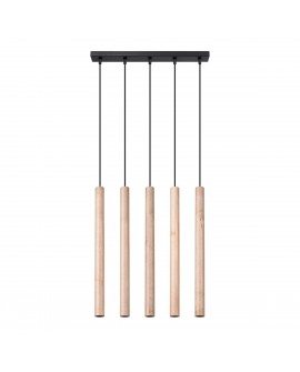 Lampa wisząca PASTELO 5L drewno Sollux SL.1269