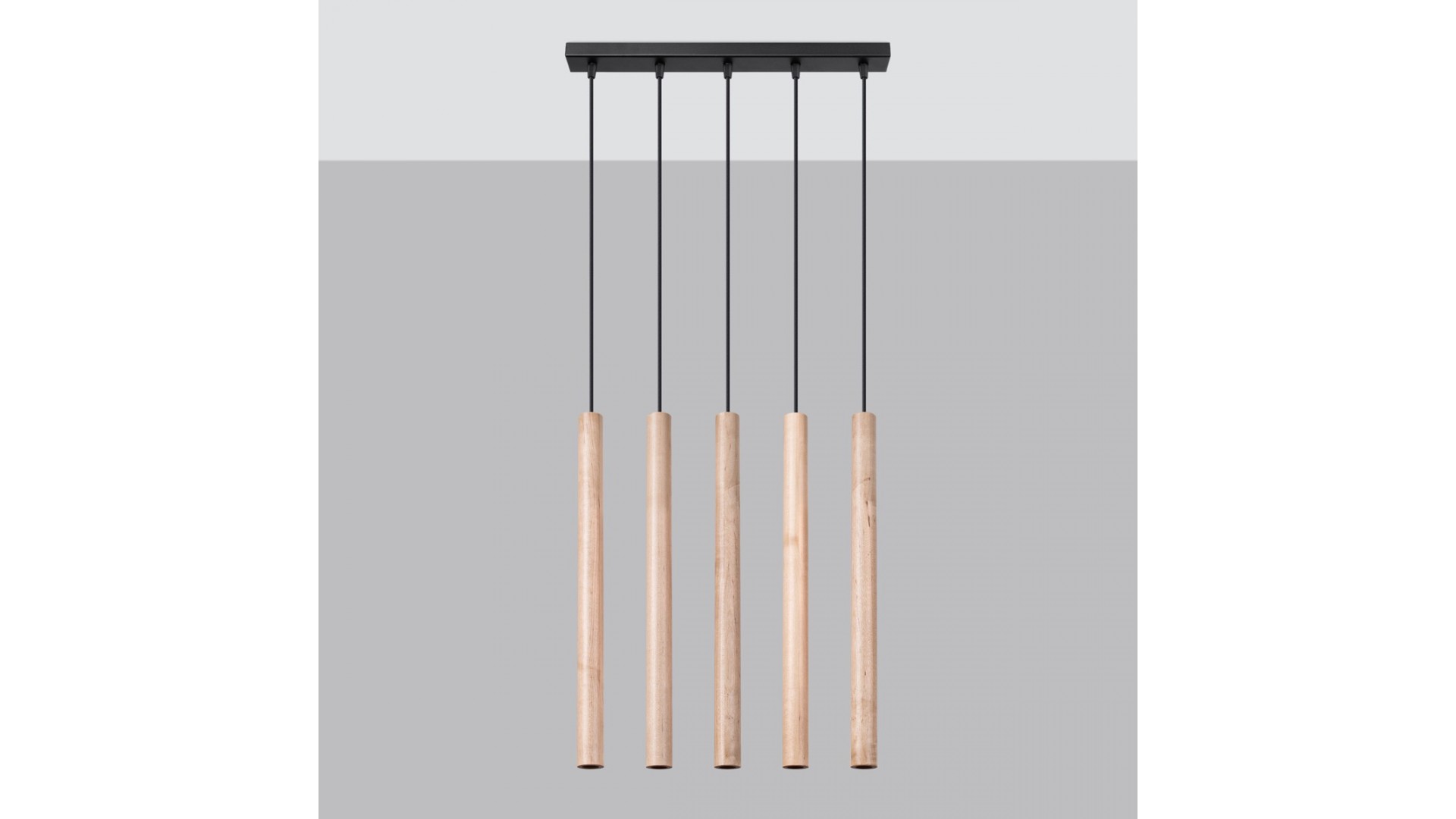 Lampa wisząca PASTELO 5L drewno Sollux SL.1269