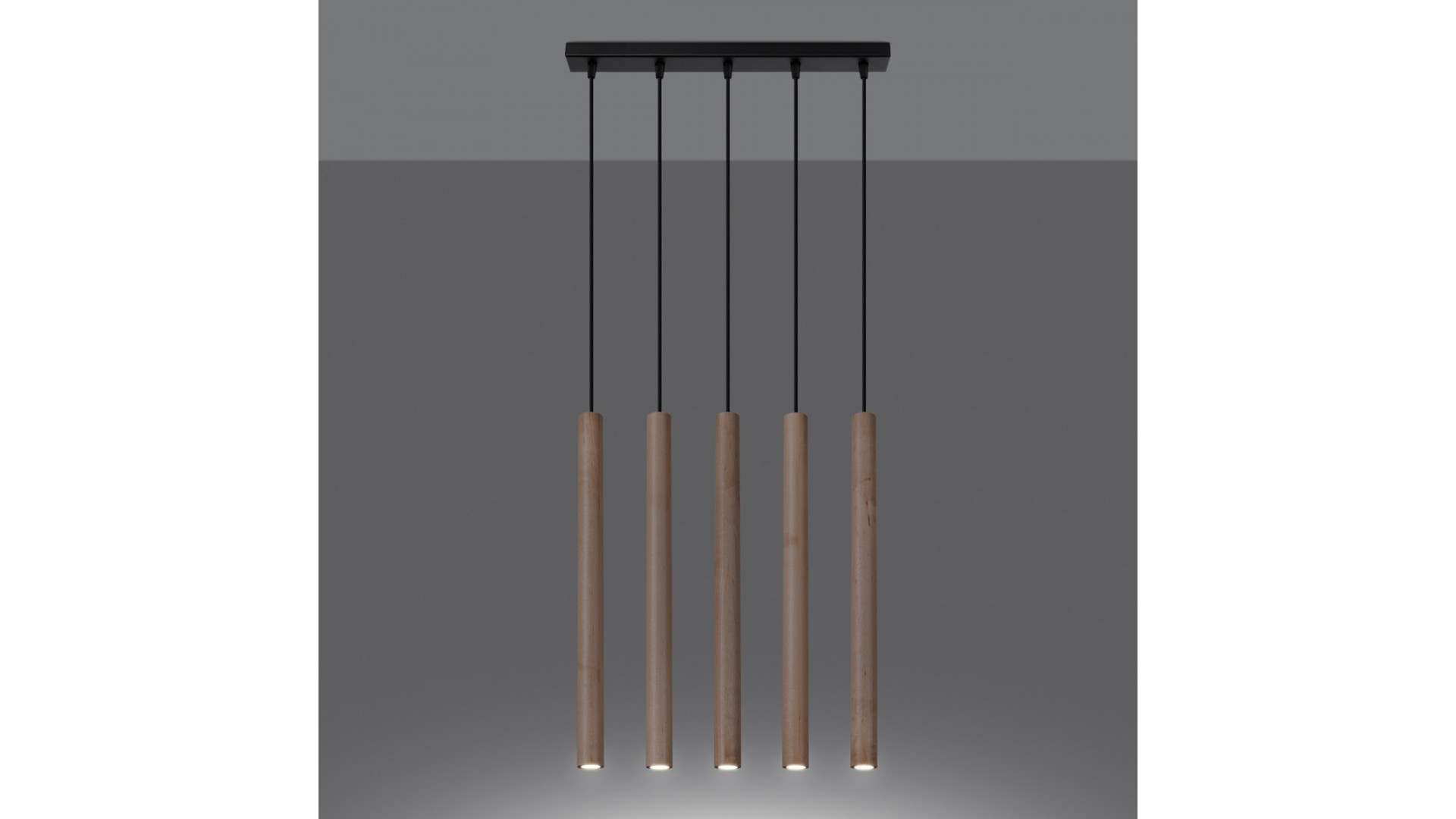 Lampa wisząca PASTELO 5L drewno Sollux SL.1269