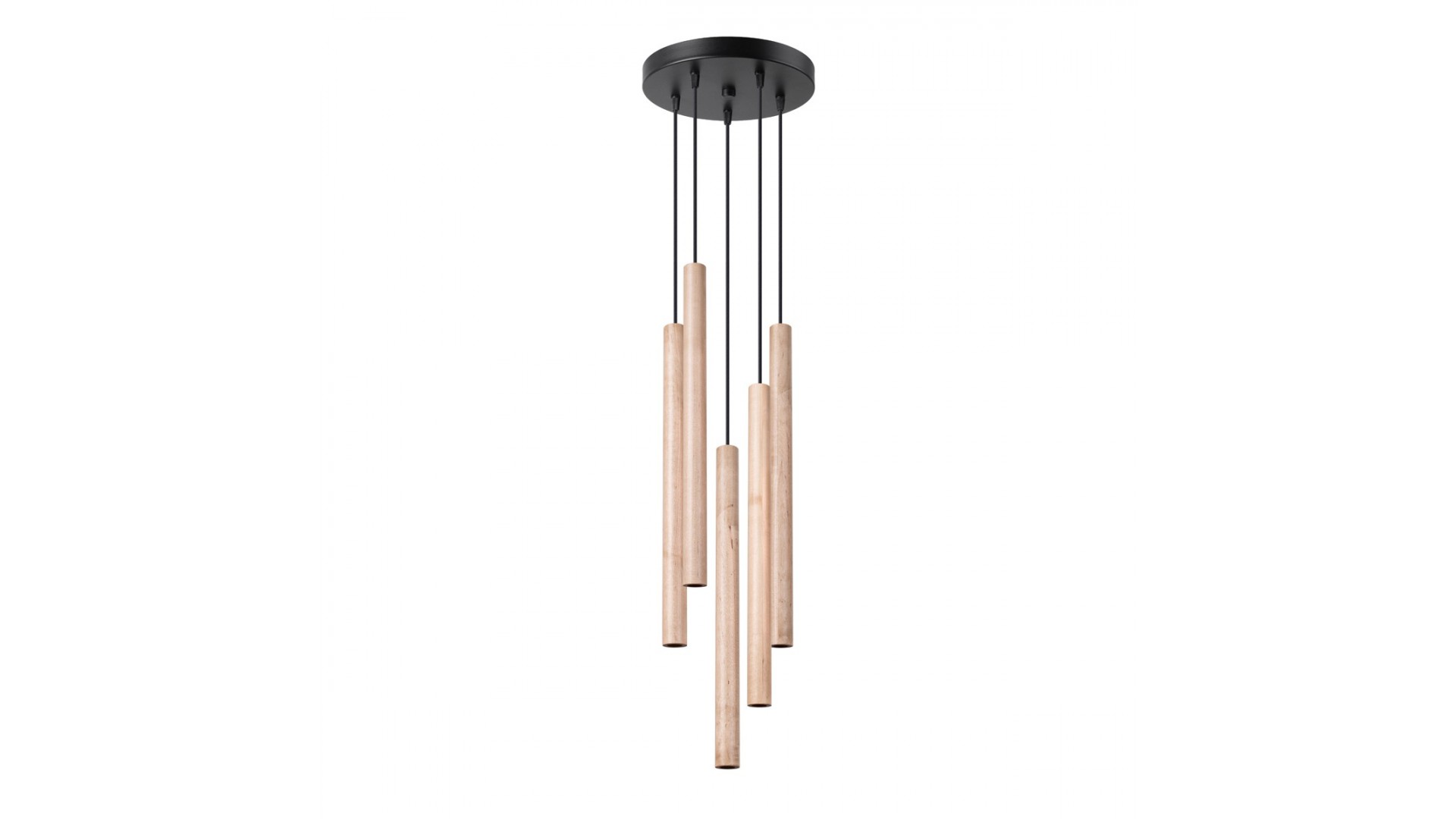 Lampa wisząca PASTELO 5P drewno Sollux SL.1270