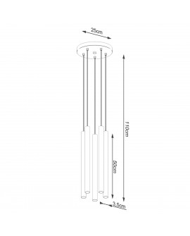 Lampa wisząca PASTELO 5P drewno Sollux SL.1270