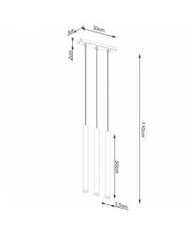 Lampa wisząca PASTELO 3L beton Sollux SL.1272