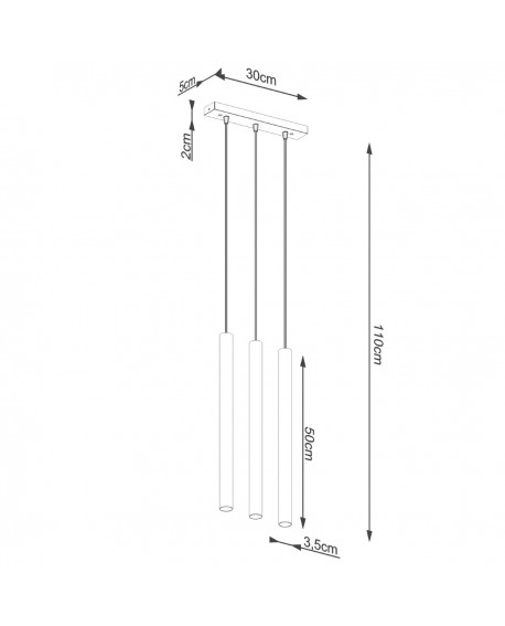 Lampa wisząca PASTELO 3L beton Sollux SL.1272