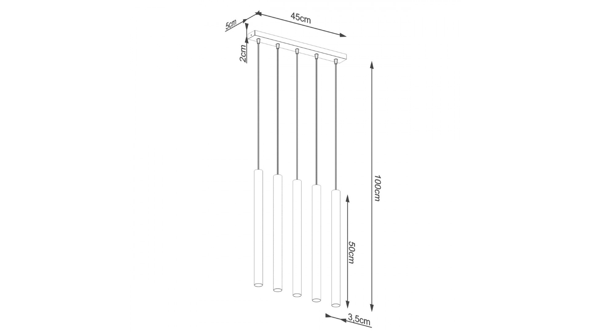 Lampa wisząca PASTELO 5L beton Sollux SL.1274