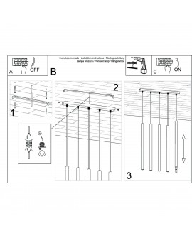Lampa wisząca PASTELO 5L beton Sollux SL.1274