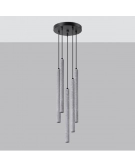 Lampa wisząca PASTELO 5P beton Sollux SL.1275
