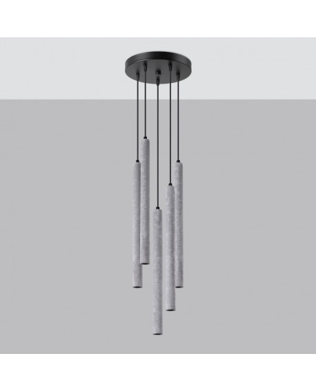 Lampa wisząca PASTELO 5P beton Sollux SL.1275