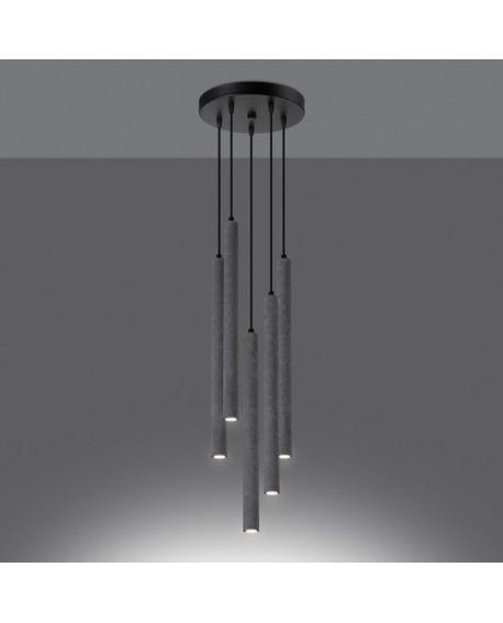 Lampa wisząca PASTELO 5P beton Sollux SL.1275