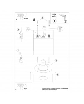 Plafon HATI szary Sollux SL.1278
