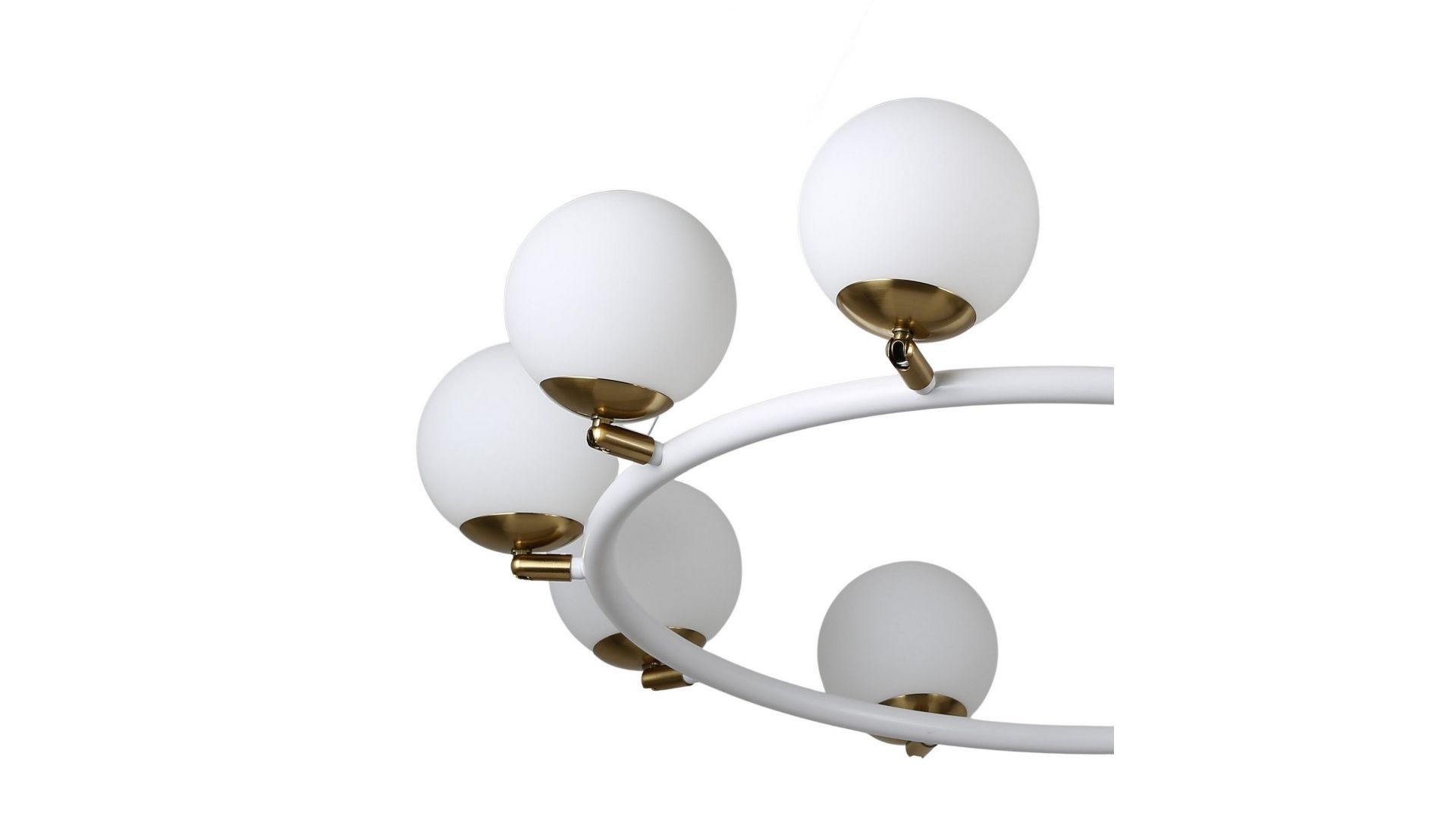 NOWOCZESNA LAMPA WISZĄCA BIAŁO-MOSIĘŻNA MODICA W10 LUMINA DECO