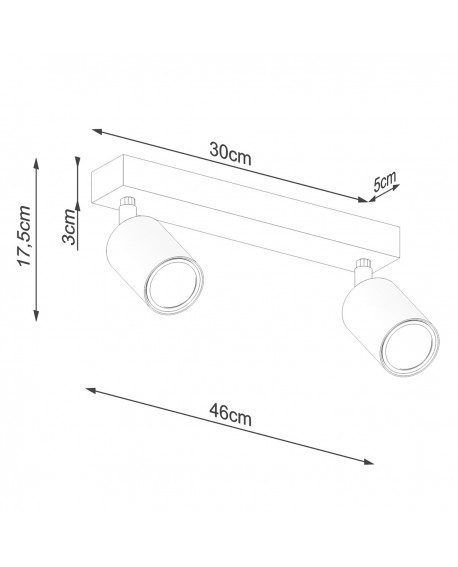 Plafon VERDO 2 czarny Sollux SL.1291