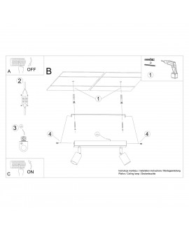 Plafon VERDO 2 czarny Sollux SL.1291