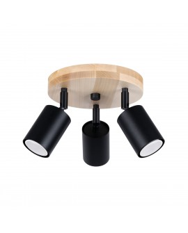 Plafon VERDO 3P czarny Sollux SL.1292