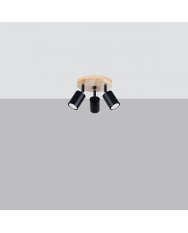 Plafon VERDO 3P czarny Sollux SL.1292